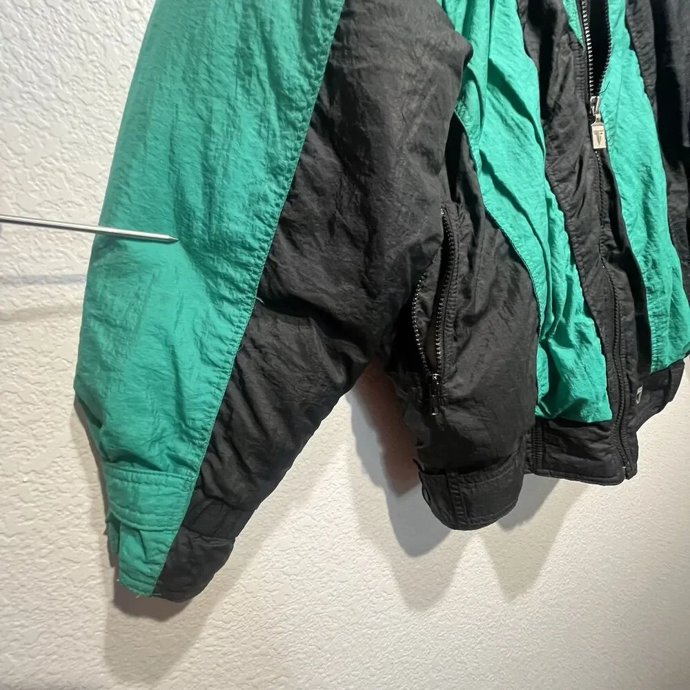 Vintage 80s 90s Tyrolia By HEAD‎ Ski Jacket Women’s Large Teal Black Retro  Coat - Picture 10 of 16